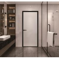 China Custom Narrow Frame Toilet Door With Frosted Glass Removable Aluminum Door factory