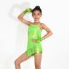 China Latin Dance Competition Costumes Sequined Bodice Sensational One Shoulder Fringe Dress factory