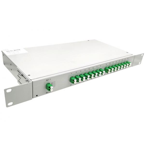 Quality 1U Rack Mount 1 × 32 SM Fiber Optic PLC Splitter 19 Inches LC / APC Connector for sale
