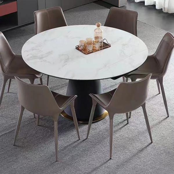 Quality Seamless White Round Glass Dining Table Contemporary Stainless Steel Base for sale