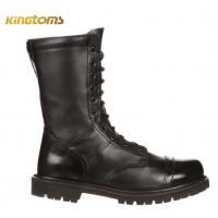 China 10" Side Zipper Ceremonial High Military Combat Boots Full Grain Leather factory