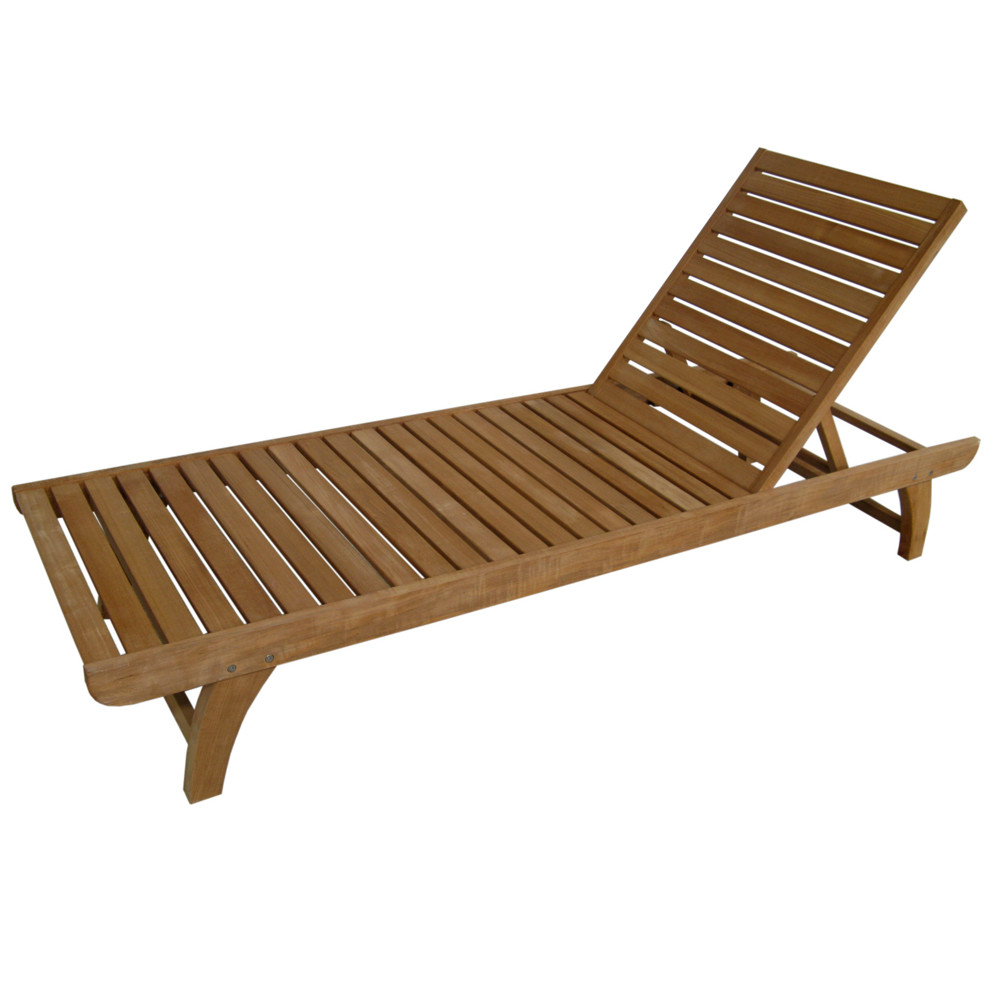 China Factory direct swimming pool furniture wooden pool chair beach bed wood outdoor chaise lounge chair---6235 factory