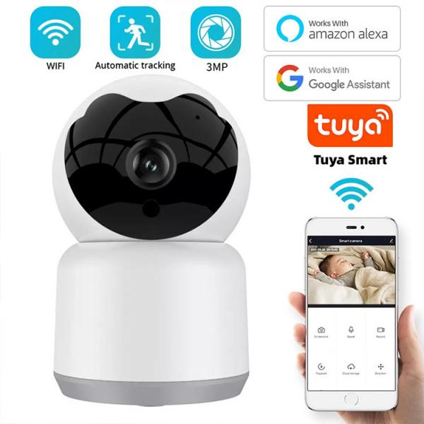 Quality 3MP Two Way Audio Indoor Home Security Cameras 360 Degree With Night Vision for sale