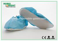 China Disposable Foot Covers Waterproof PP+CPE Shoe Covers With Non Slip PVC Sole factory