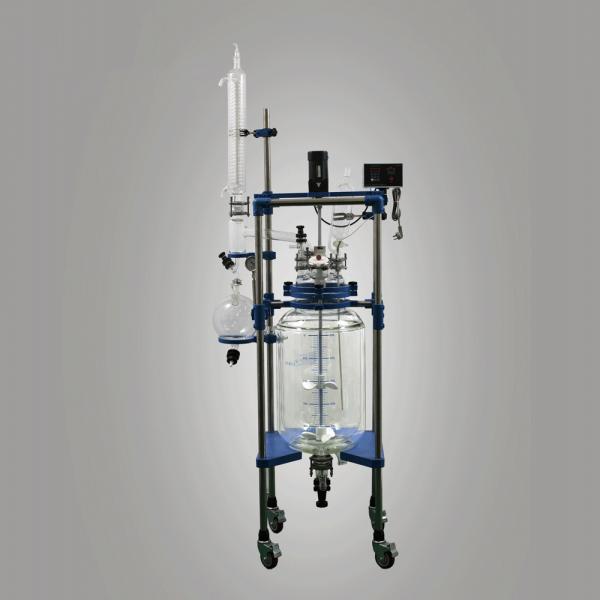 Quality Continuous Stirred Double Jacketed Glass Reactor 220V Voltage 265MM Lid Diameter for sale