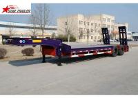 China Hydraulic Semi Low Loader Trailer , Reinforced Lowboy Heavy Equipment Trailers factory
