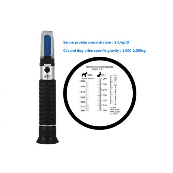 Quality Lightweight Hand Held Refractometer , Urine Pet Clinical Refractometer 10~30 Degrees Temp for sale