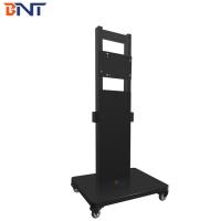 China Black Floor Stand Flat Screen TV Cart With Wheels factory