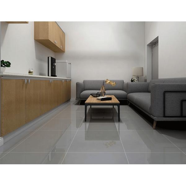 Quality 60x60cm 29kg Porcelanato Floor Tile , 9.5mm Porcelain Polished Tiles Light Grey for sale