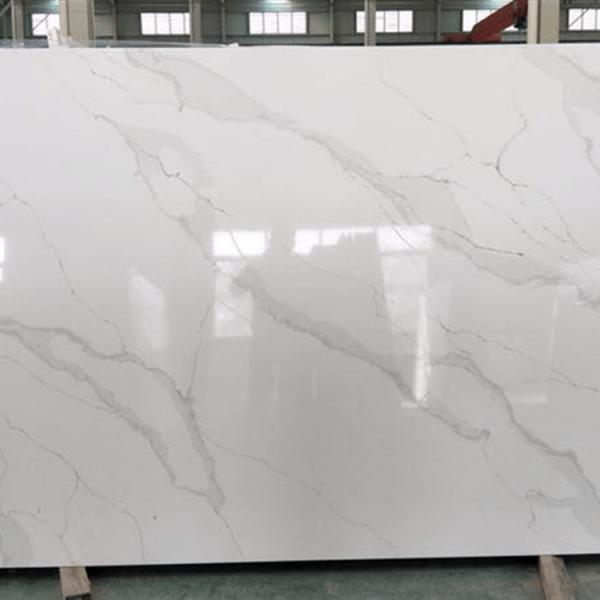 Quality Stone Quartz Artificial Quartz Stone Calacatta White Quartz Stone Slab 1600*3200 for sale