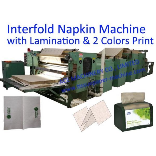 Quality 3500mm 2 Colors Printing Interfold Dispenser Napkin Tissue Paper Machine for sale