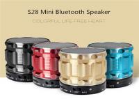 China S28 Metal Mini Bluetooth Speaker Portable Wireless Stereo Subwoofer Steel Loudspeaker With Mic FM Radio TF Card Slot AUX factory