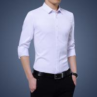 China Turn-down Collar Plus Size Men's T-shirts Solid Color Long Sleeve Dress Shirts For Men factory