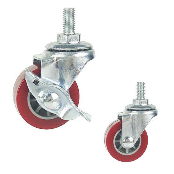 Quality ISO9001 PU 2 Inch Swivel Caster Wheels With Side Brake for sale