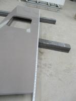 China Gray Quartz Countertops Flat Eased Countertops Engineered Granite Countertops factory