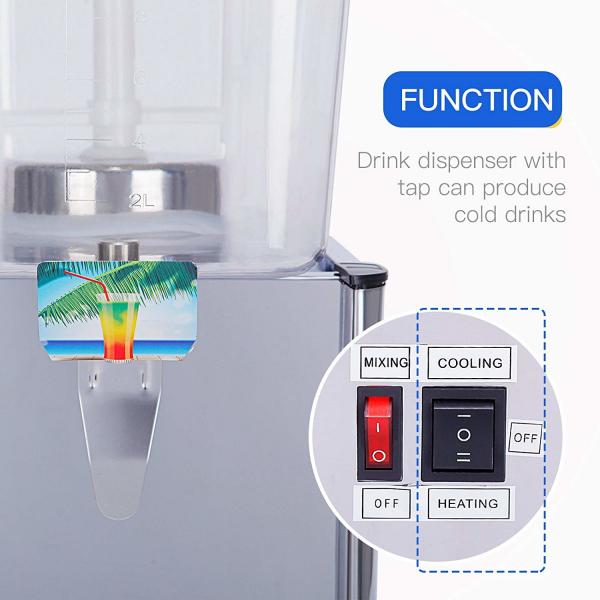 Quality 1200W Hot And Cold Dispenser , Juice Dispenser With Mixing Leaf For Commercial for sale