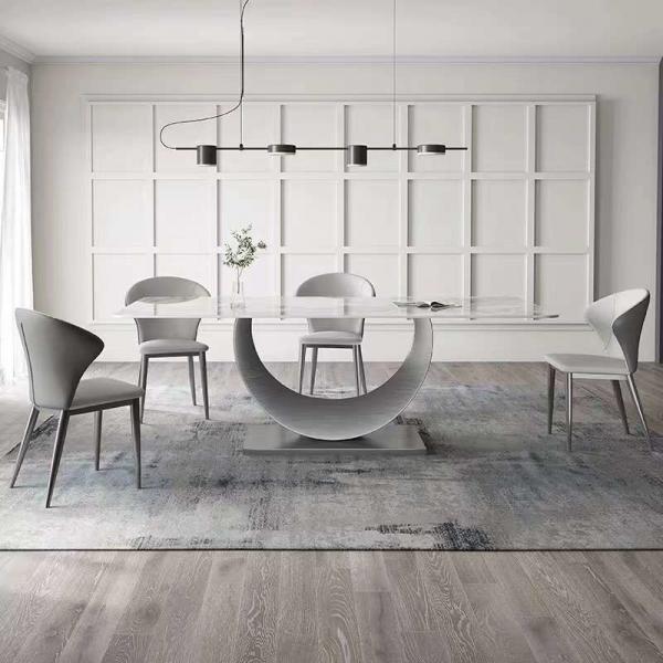 Quality Modern Rectangular Dining Table Chair Sets Nordic Marble Top Dining Set for sale