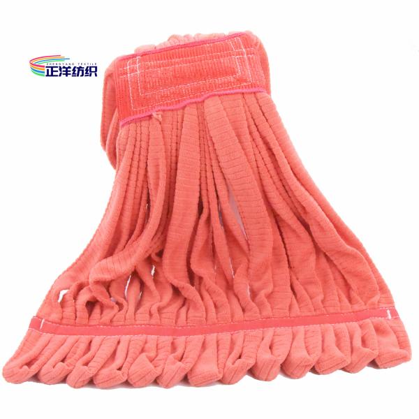 Quality 11oz Floor Mopping Cloth 220gsm Small Size Red Loop End Microfiber Tube Mop Head for sale