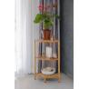 China Freestanding 3-Tier Bamboo Corner Shower Shelf Caddyfor Shower, Kitchen, Hall factory