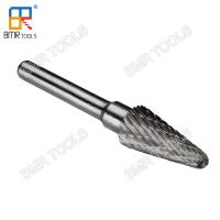 China BMR TOOLS L type Taper Shape tungsten carbide burrs cutter double cut rotary files for sale