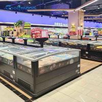 Quality Single Sided Supermarket Island Freezer End Panel 80mm Glass Chest Cabinet for sale