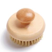 China Exfoliating Natural Bristle Bath Brush Spa Shower Body Massager Round Wooden factory
