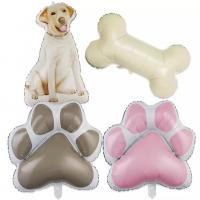 China Wholesal New Big dog paw balloon cute dog cartoon aluminum foil balloon dog bone balloon for pet birthday party factory