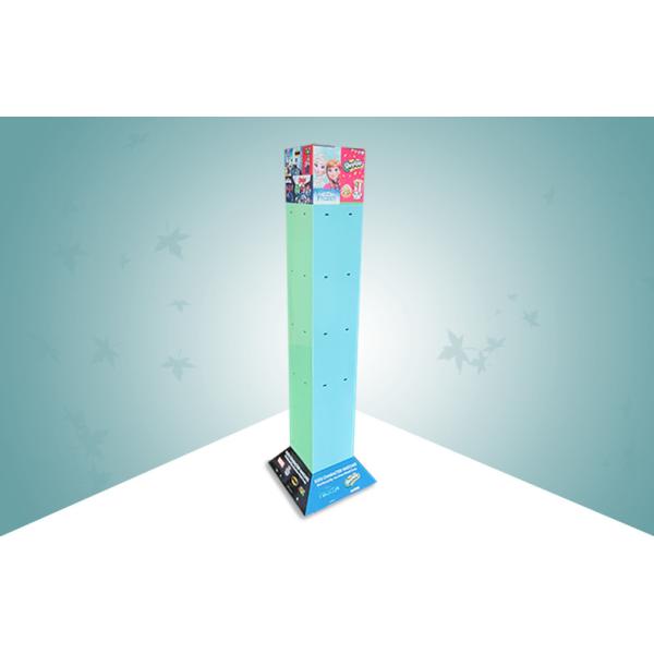 Quality Four Face Show Rotating Cardboard Display Stands With Plastic Hook for sale