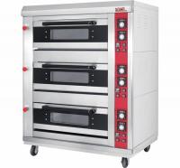China 3 Layer 6 Tray Gas Baking Ovens with Window Door Mechanical Controller Timer factory