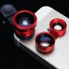 China Universal clip on phone 3in1 lenses for Moblie Smart Phones 3 in 1 FishEye Wide Angle Macro Lens For iPhone For XIAO MI factory