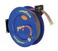 China Goodyear Dual Hose Compressed Welding Hose Reel Heavy-Duty Steel Construction factory