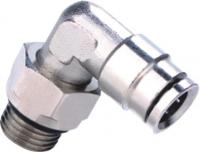 China Pneumaitc Metal Push In Fittings Nickel Plated Brass Male Stud Swivel Elbow factory