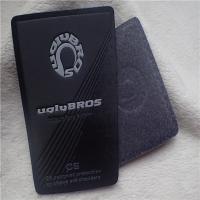 Quality PU Leather Custom Clothing Patches , White Debossed Logo Line Dull Polish Big for sale