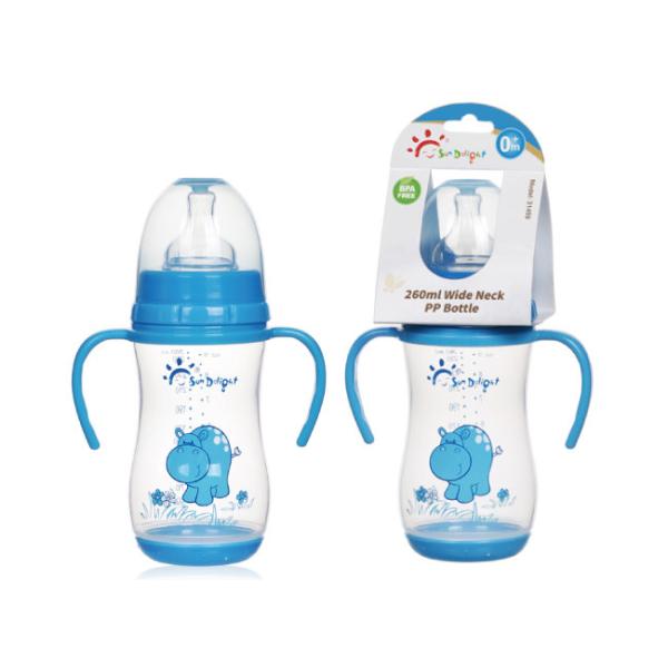 Quality 9oz 260ml Wide Neck PP Polypropylene Arc Baby Nipple Bottle for sale