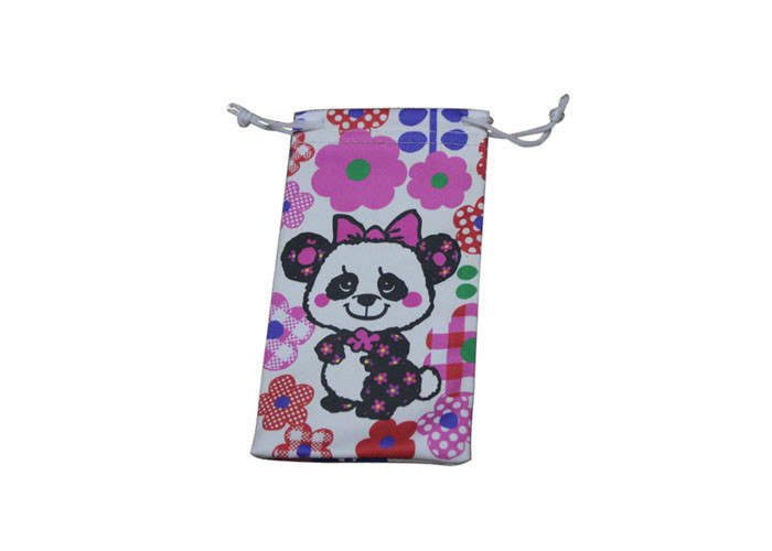 China Woven Lable Microfiber Cloth Pouch Double Side Drawstring factory