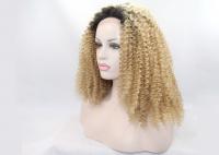 China Kinky Curly Synthetic Lace Front Wigs Cap With Stretch Ability And Adjustable Straps factory