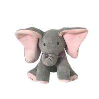 China Hilarious 25cm 9.84 Inch Peek A Boo Plush Singing Elephant Stuffed Toy factory