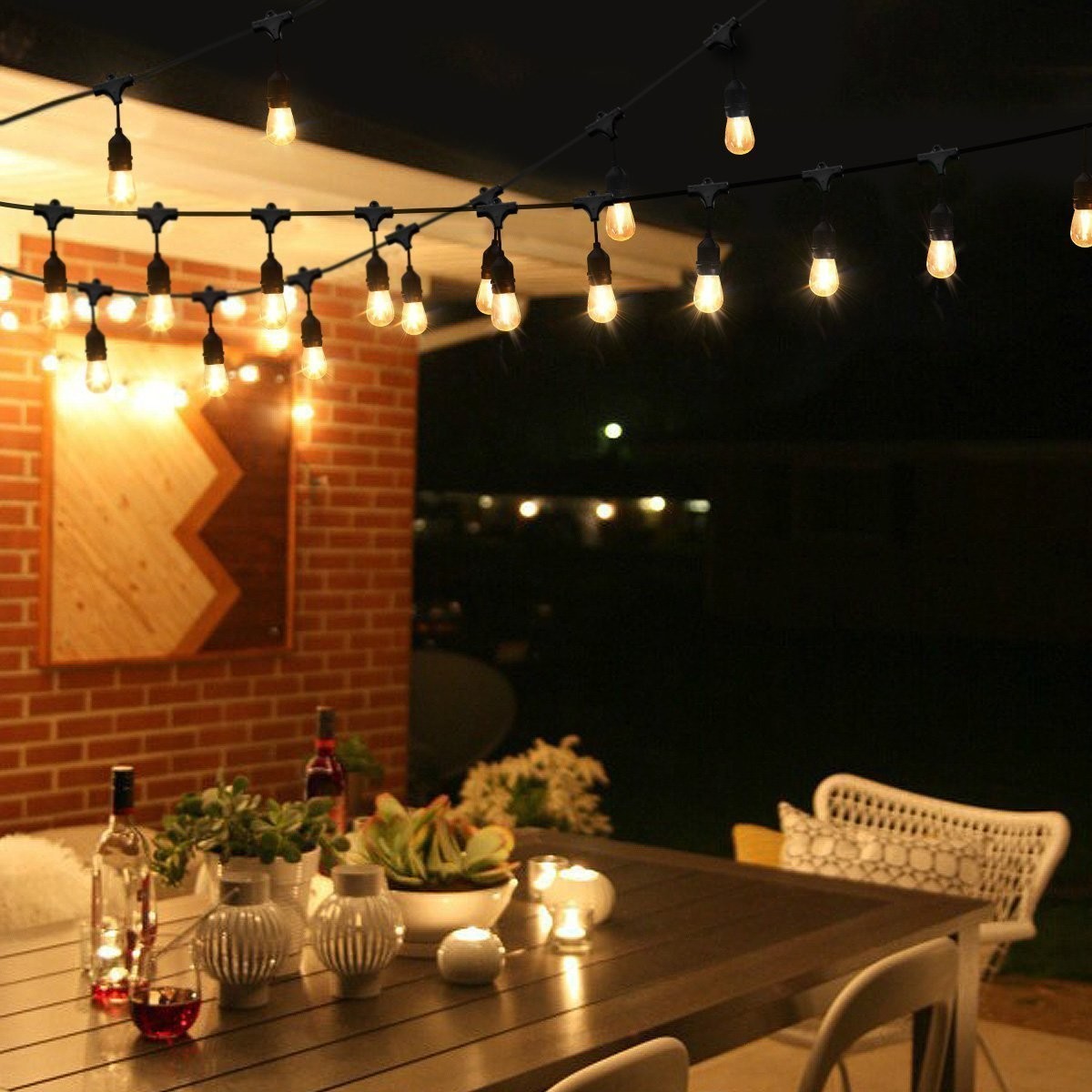 China 20 Bulbs Battery LED 120V String Light Balls For Outside Garden Patio Party IP65 factory