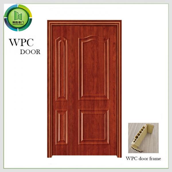 Quality Waterproof Entry WPC Double Doors PVC Laminted Surface Finishing Bedroom Use for sale