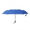 China Blue Compact Auto Open Close Umbrella Windproof Frame And Black PU Leatcher Bag factory