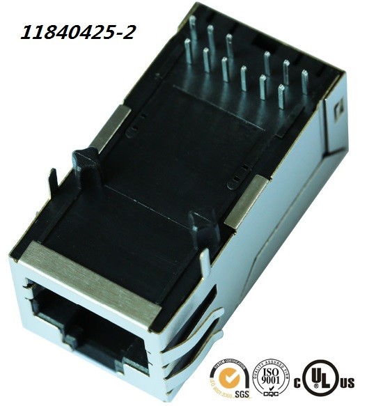 Quality 1x1 Mag POE RJ45 11840425-2 4VG45 Gigabit ET Circuit Tab Down for sale