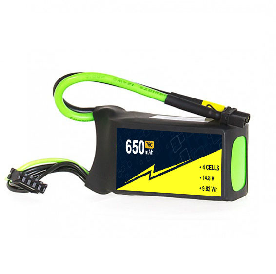 Quality 4s1P 14.8V 650mAh 75C Drone Lipo Battery With Overcharge Protection for sale