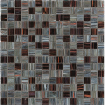 China Grey color low-key luxury design gold line glass mosaic mix pattern for sale