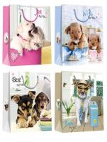 China Christmas Paper Gift Bags with lovely dog pattern desgins factory
