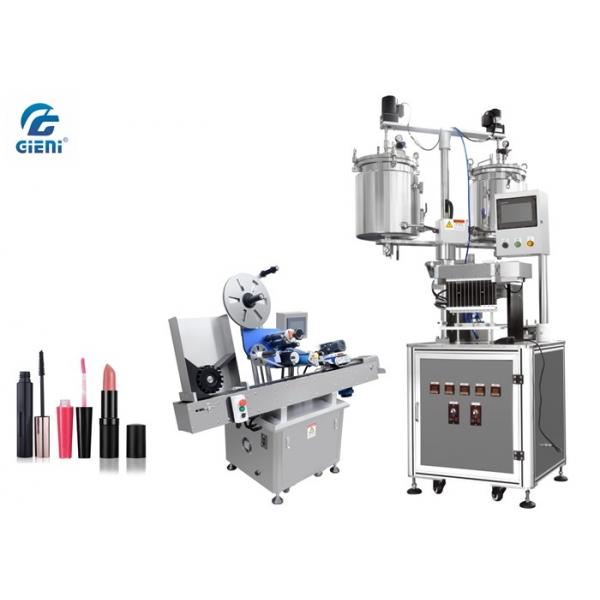 Quality Semi - Automatic 12 Cavities Lip Balm Filling Machine With Auto Labeller , 20L Dual Tank for sale