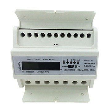 China LCD Display Din Rail KWH Meter , 3 phase power meter kwh Active Energy Measurement factory