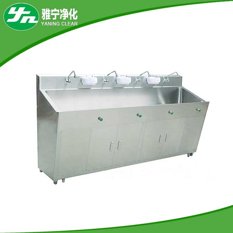 China Hospital Furniture Infrared Sensing System Surgical Cleaning Disinfection Stainless Steel Sink With Faucet factory