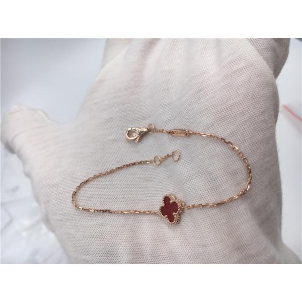 Quality Van Cleef Arpels 18K Gold Bracelet Sweet Style Carnelian For Young Girl for sale