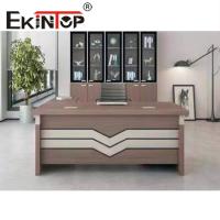 China White Particleboard Executive Computer Desk Wood Computer Desk With 4 Drawers factory
