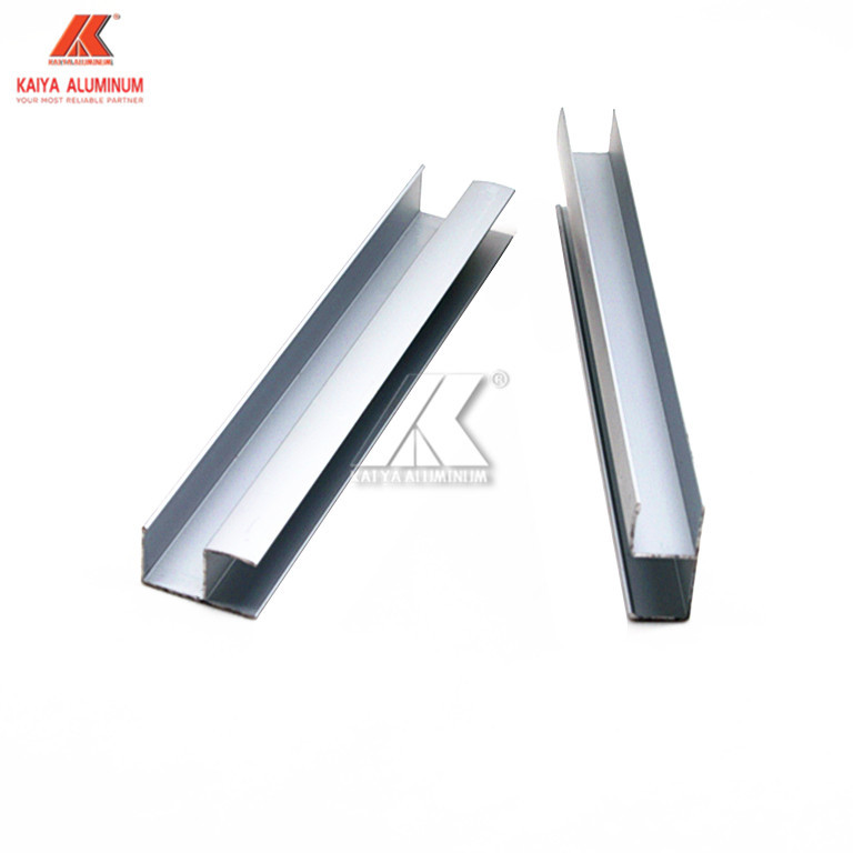 China Anodized Silver F Shaped Furniture Aluminium Profiles For Cabinet Wardrobe factory